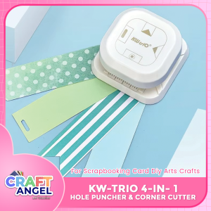 KW-TRIO 4-in-1 Hole Puncher & Corner Cutter | Multi-Function DIY Tool for school supplies Card Making Arts and Crafts