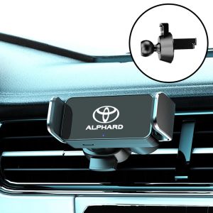 Toyota Alphard Car Electric Phone Holder Auto-Clamping Cellphone Cradle Dashboard Air Vent Phone Stand 360°Rotating