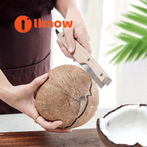 Coconut Opener Fruit Opener Double Ended Coconut Cutter Wooden HandleKitchen Gadget Fruit Opener Tool