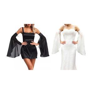 Formal Event Chiffon Flared Sleeve Arm Cover Lightweight Bishop Fabric For Elegant Bridal Looks