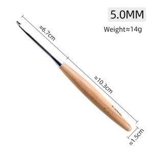 MINIFELE 262 Beech Wood Handle Crochet Hooks 3-12mm Long Wood Handle Crochet Sewing Accessories Crocheting Hooks