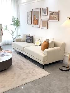 Fabric Sofa Inline Sofa Small Apartment Living Room Bedroom Removable Washable Cotton Linen