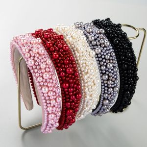 YOUTH HOME Wide Edge Pearl Hair Bands Hair Jewelry Korean Style Baroque Headbands Headpiece Fashion Head Hoop for Female for Women