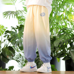 Slacks Pants for Kids Boys Gradient Color Jogging Pants Summer Anti-mosquito Pants Ice Silk Sports Pants for Kids boys 7 to 12