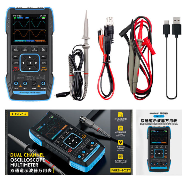 2C23T 50MHz Handheld Digital Oscilloscope & Multimeter - 3-in-1 Tool With Signal Generator