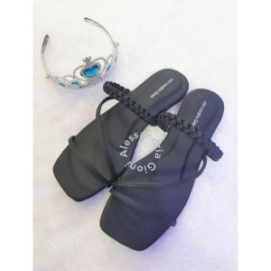 ALANA- Sendal Flat Wanita Tali Kepang Sonya Sandal Teplek Rope Slop 3 Liner