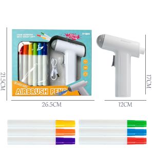 【SG Stock】Kids Electric Marker Airbrush Spray Gun One-Click Spray Drawing Toy for DIY Graffiti Art Creation