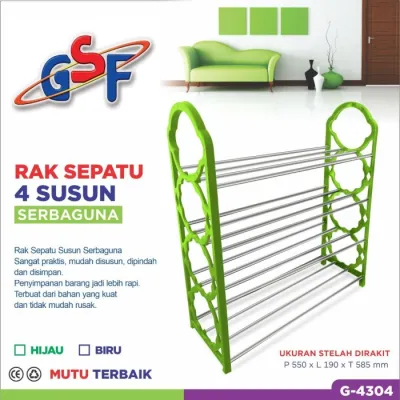 Rak Sepatu Portable 5 Tingkat Tempat Sepatu Sandal 5 Susun Serbaguna Rangka Besi & Plastik YK-216