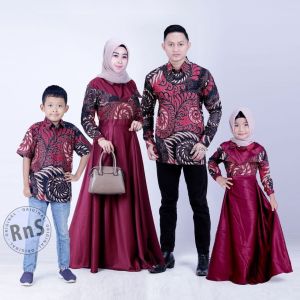 batik couple keluarga ndoro jowi motif valvet merah