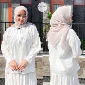 ZARINA SHIRT - FLOTTILICIOUS / Atasan Wanita Kemeja Katun Paris / Tali Depan Pita / Busui Friendly / Casual Top Cewek / Korean Style