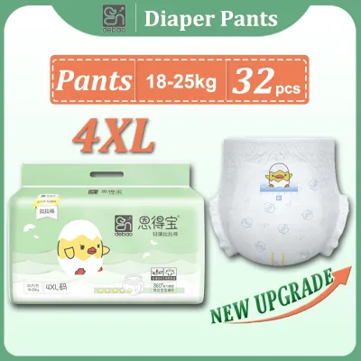 Endebao Baby Diaper Pants 4XL 32 Pcs Disposable Breathable Dry Thin Pull Up Pants Size XXXXL