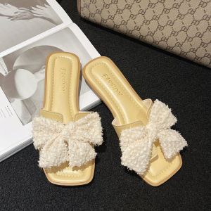 Fans 2024 womens slippers summer soft sandals French flat sandals