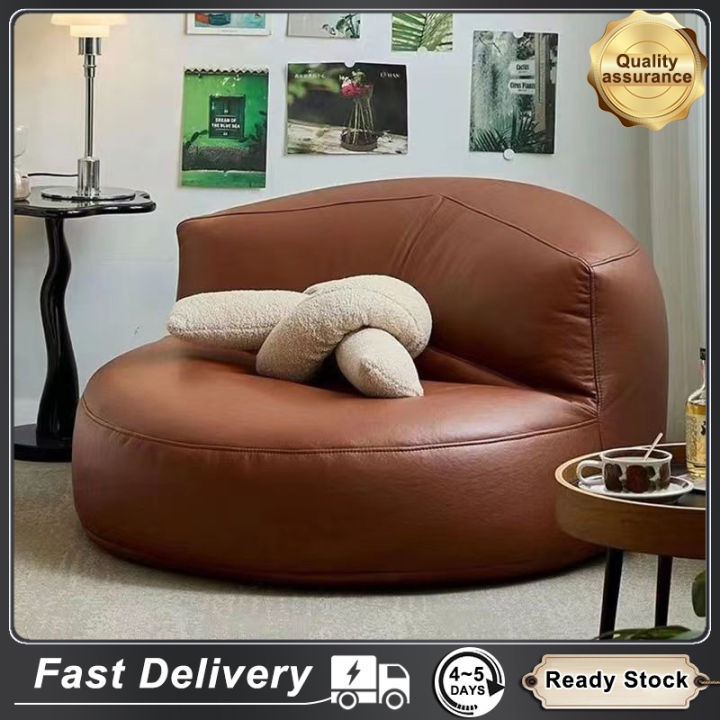 Faux Leather Bean Bag Chairs Bean Bag Sofa with Filler Bean Bag