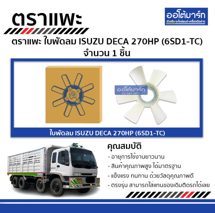 ตราแพะ ใบพัดลม ISUZU DECA 270HP(6SD1-TC) จำนวน 1 ชิ้น | Lazada.co.th