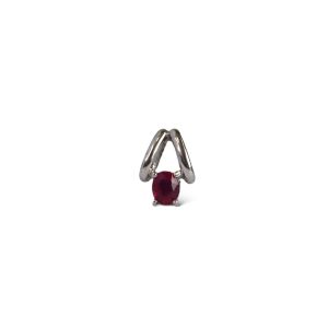 0.4Ct Minimalist Tiny Burmese Unheated Ruby Pendant in Platinum