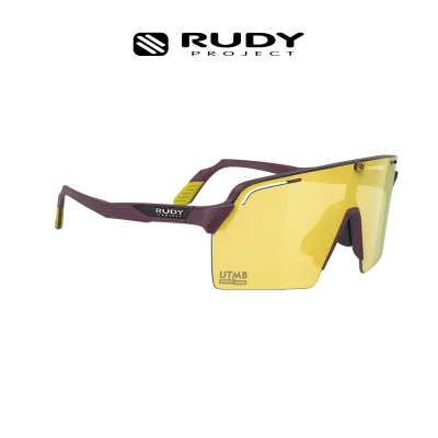 Rudy Project UTMB Spinshield Pro Sports Performance Eyewear Sunglasses – Cabernet Matte Multilaser Yellow Lens for Men and Women | UV Protection