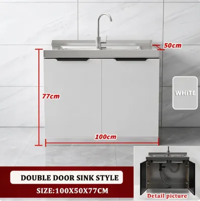 APES Stainless Steel Kitchen Cabinet Gas Stove Cabinet Sink Cabinet Multi-Function Kitchen Cabinet