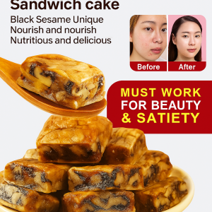 Walnut Sesame Heart Pie Individually Wrapped Snacks Black Sesame And Walnut Filled Snacks无花果核桃派