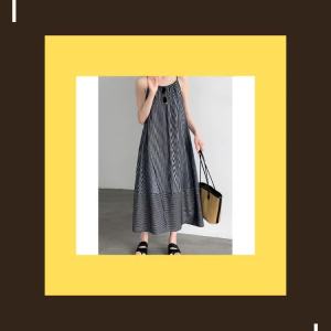 2026 Summer Women Slim Fit Versatile Striped Color‑Block Splice Slip Dress