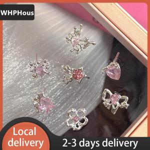 [COD] WHPHous Ship within 24 hours 6Pcs Fashion Sweet Heart Stud Earrings For Women Girls Personality Fashion Temperament Earrings Jewelry Accessories Gifts