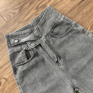 Maweth J23 Autentik HW Celana Panjang Highwaist Kulot Jeans Wanita Ligh Blue Kasual Longgar