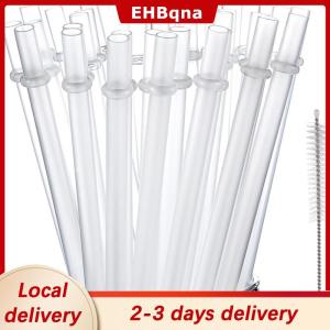 [COD]  HOT SALE Ship within 24 hours 10 Pcs White Glitter Plastic Straw 9 Inches Long Reusable Hard Drinking Straws For Tumbler Mug Cup Bottle