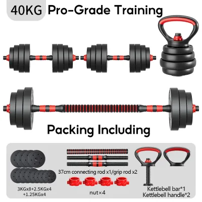 Adjustable Dumbbell Set For Men Kettlebell 10KG/20KG/30KG/40KG Gym Equipment Weights Barbell Dumbell