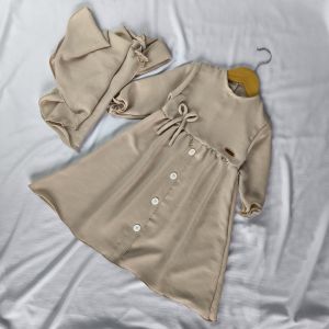 Baby Nura Lovely Set Baju Anak Crinkle Airflow 0-4 Tahun | Gamis Anak Set Hijab Adem & Tanpa Setrika