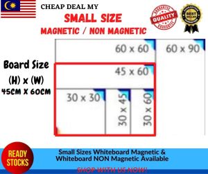 CheapDealMy Whiteboard 1x1 1x1.5 1x2 1.5x2 2x2 2x3 Whiteboard Magnetic school office warehouse home