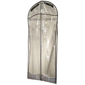 PVC Dustproof Garment Bag for Wedding Dresses and Formal Wear with Convenient Zipper Access Clothing Storage Accessory