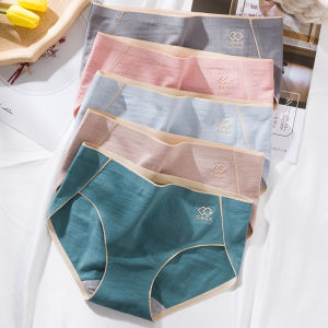 Trait 5PCS Women Mid-waist Panties Cotton Breathable Briefs Ladies Underwear