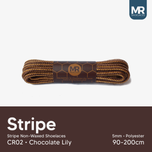 Mr Shoelaces - CR02 Tali Sepatu Cokelat Gold Chocolate Lily Bulat Corak 5mm Non Waxed 70cm 80cm 90cm 100cm 120cm 150cm 180cm 200cm(Baca Deskripsi untuk Ukuran)