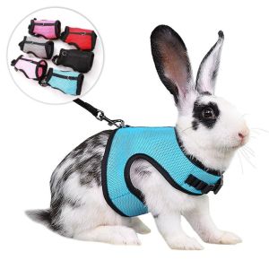 ER52858 Breathable Rabbit Harness and Leash Set Stylish Mutil-Colors Pet Chest Strap Pets Supplies Soft Pet Harness Small Animal