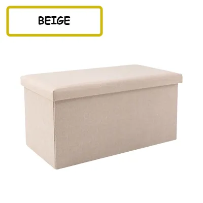 XL 76 x 38 x 38cm Collapsible Storage Stool Box Folding Ottoman Bench Seat Foldable Footrest Sofa Chair Home Organizer