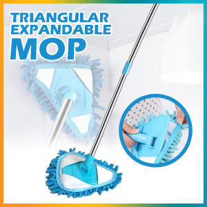 Triangular Mop Lazy Triangle Cleaning Mop Retractable Cleaning Mop 180degrees Rotatable Triangle Dust Mop With Extendable Rod Microfiber Mop Set Flat Mop Dust Mop ( RANDOM COLOR)