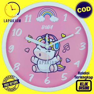 Jam Dinding Analog Dekorasi Rumah Anak Murah Besar Boba BB1177 Dabbing Keren BestSeller