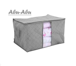 Bamboo Storage Box Bag Tas Organizer Tempat Penyimpanan Baju Pakaian Jumbo dan Selimut Serbaguna