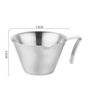 Espresso Measuring Cup with Scale Stainless Steel Wooden Handle Kitchen Coffee Accessories