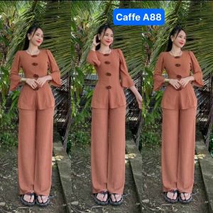 Đồ bộ bà ba quần ống suông vải thun xốp.Mã BA88