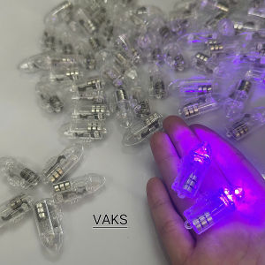 Combo 5 cái Đèn LED viên đạn nhựa trong TÍM ko chớp - dùng pin - Trang trí tiệc tùng đèn trung thubong bóng