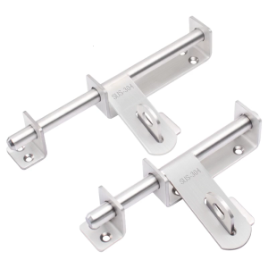 Sliding Bolts Latches Hasp Stainless Steel Heavy Duty Door Lock Gate Safety Door Lock for Wood Fence Door Enduring