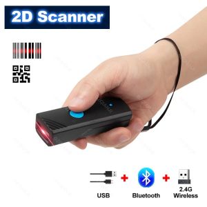 Wireless Barcode Scanner 1D 2D Handheld Portable Mini Wired USB 2.4G Wireless Bluetooth QR Reader Support Mobile Phone iPad