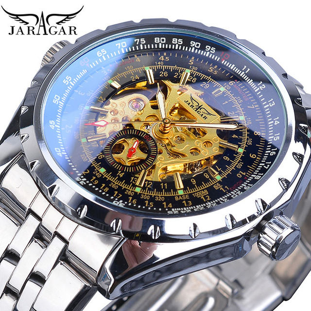 JARAGAR Automatic Mechanical Watch For Men Fashion Waterproof Luminous  Hands Skeleton Clock Stainless Steel Big Size Wristwatch Lazada PH