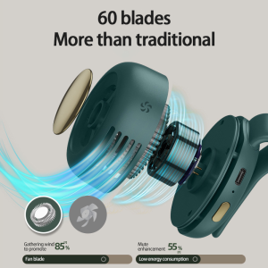 Whirlwind Bladeless Fan Mini Fan Portable Fan Cooling Fan with Hanging Hands-Free Waist Hook for Summer Cooling