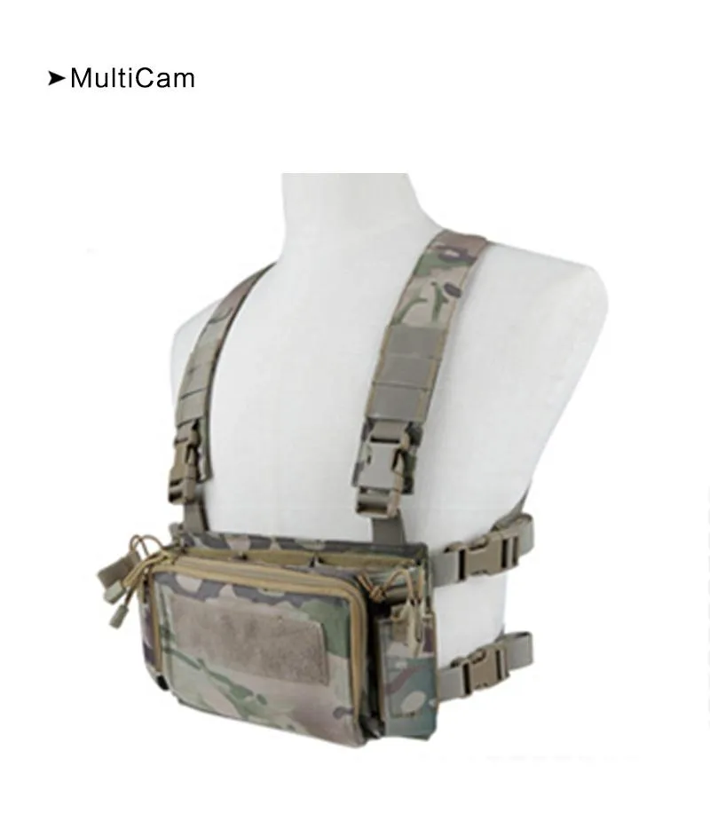 IDOGEAR Modular Tactical Chest Rig Multi-function Vest Ajustable  Lightweight With Mag Pouch VT3308