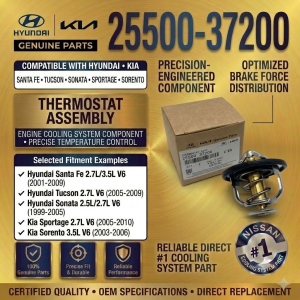 Thermostat 25500-372000 for Hyundai Santa Fe Tucson Sonata Tiburon Kia Sorento Carnival 2.7 3.5