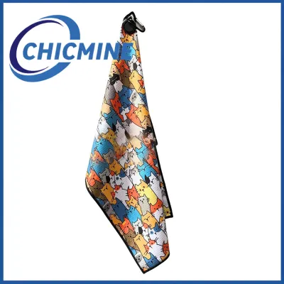 Chicmine Magnetic Golf Towel with Clip Absorbent Microfiber Waffle Golf Towel with Magnet for Strong Hold to Golf Bags Carts Clubs