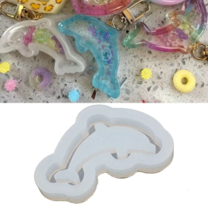 Resin Shaker Mold Dolphin Quicksand Casting Mold Epoxy Resin Mold Keychain Earring Pendant Making DIY Crafts