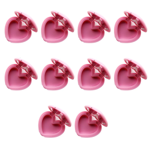 10 Pieces Heart Style Lipstick Storage Boxes Lip Scrub Container Portable Mirror Compacts For Makeup Lover