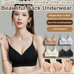 Liquid Foundation Invisible Shiny Strap Bra Big Backless Gathering Underwear Seamless Big U-Shape Underwear